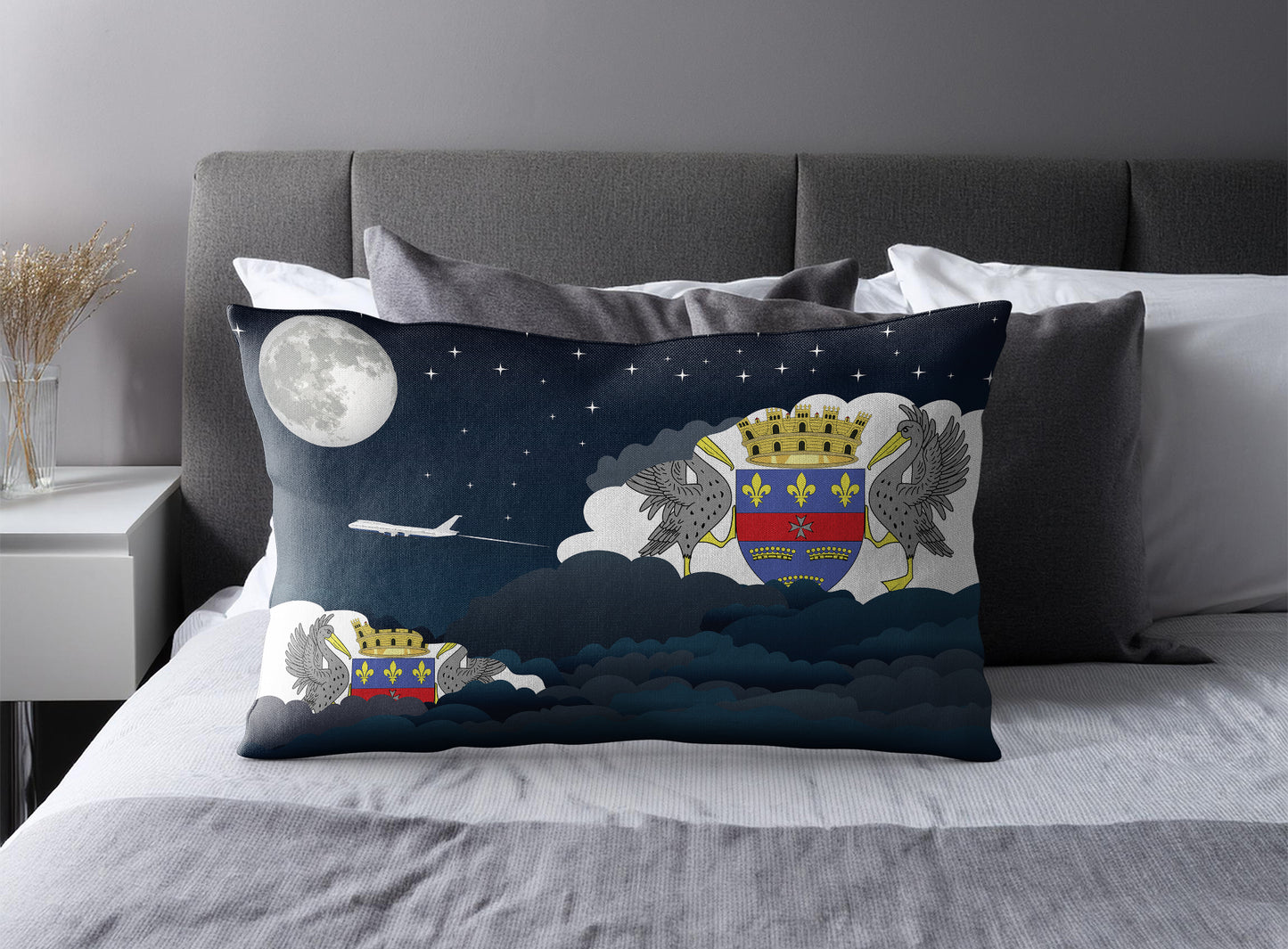 Saint Barthelemy Night Clouds Pillow Case and Pillow Throw