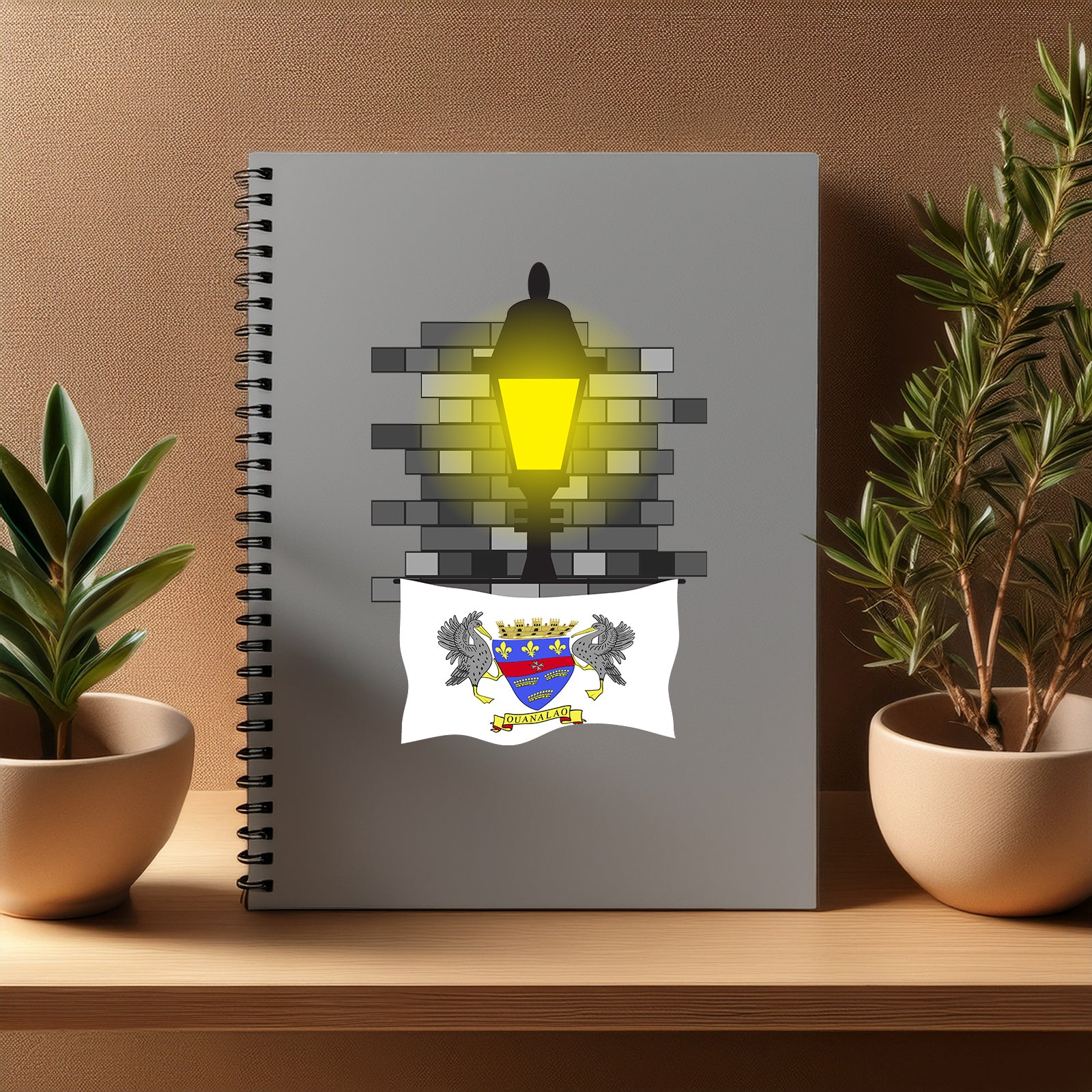 Saint Barthelemy  Street Lamp Bricks Notebook