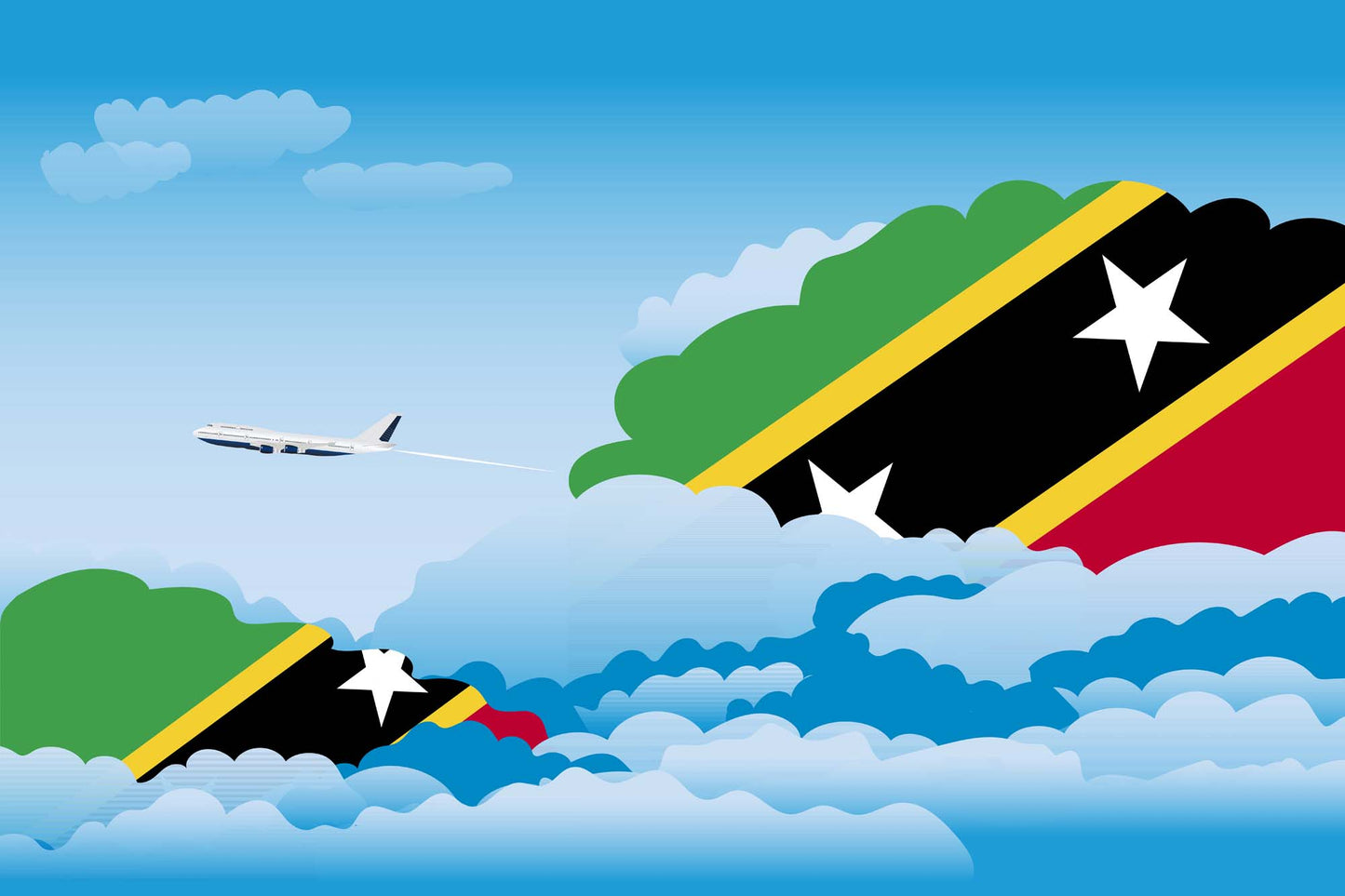 Saint Kitts Case and Nevis Day Clouds Blanket Throw