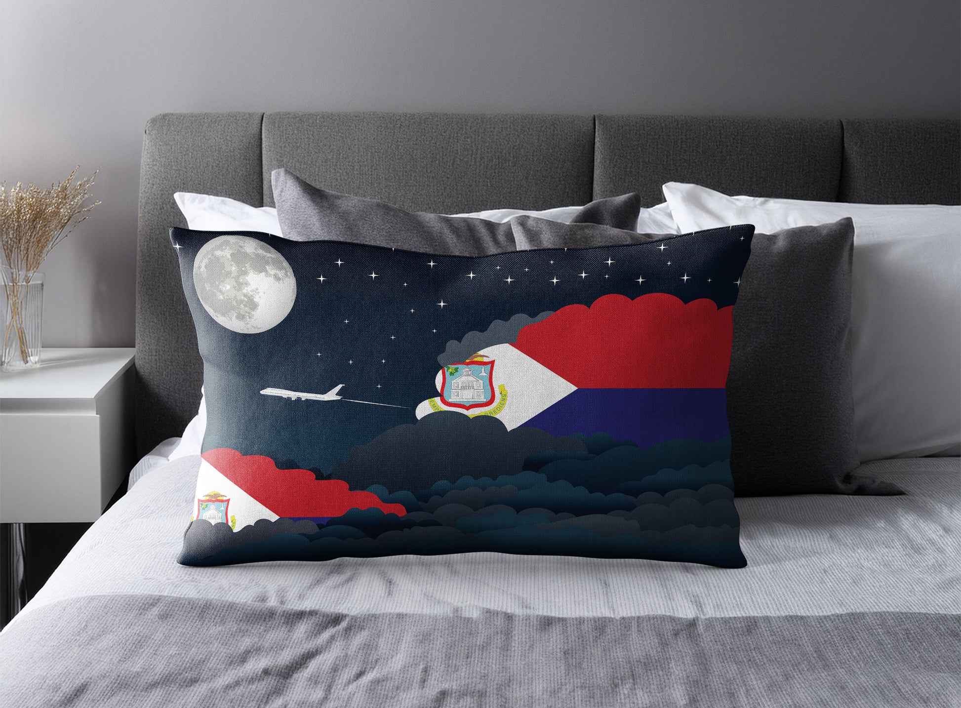 Saint Martin Night Clouds Pillow Case and Pillow Throw