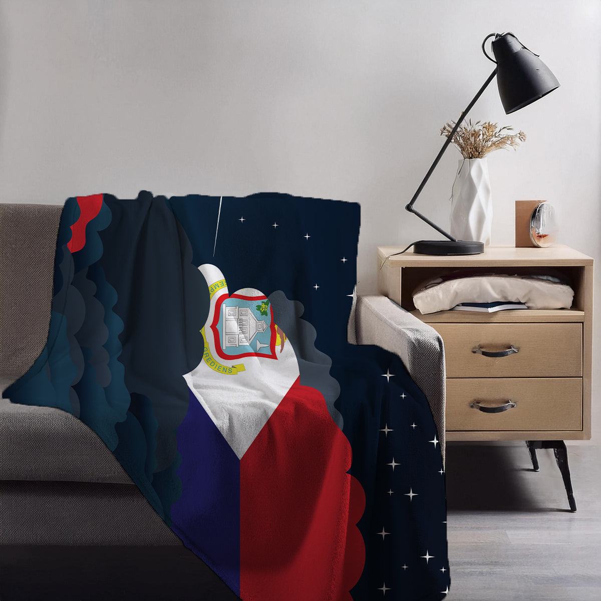 Saint Martin Night Clouds Blanket Throw