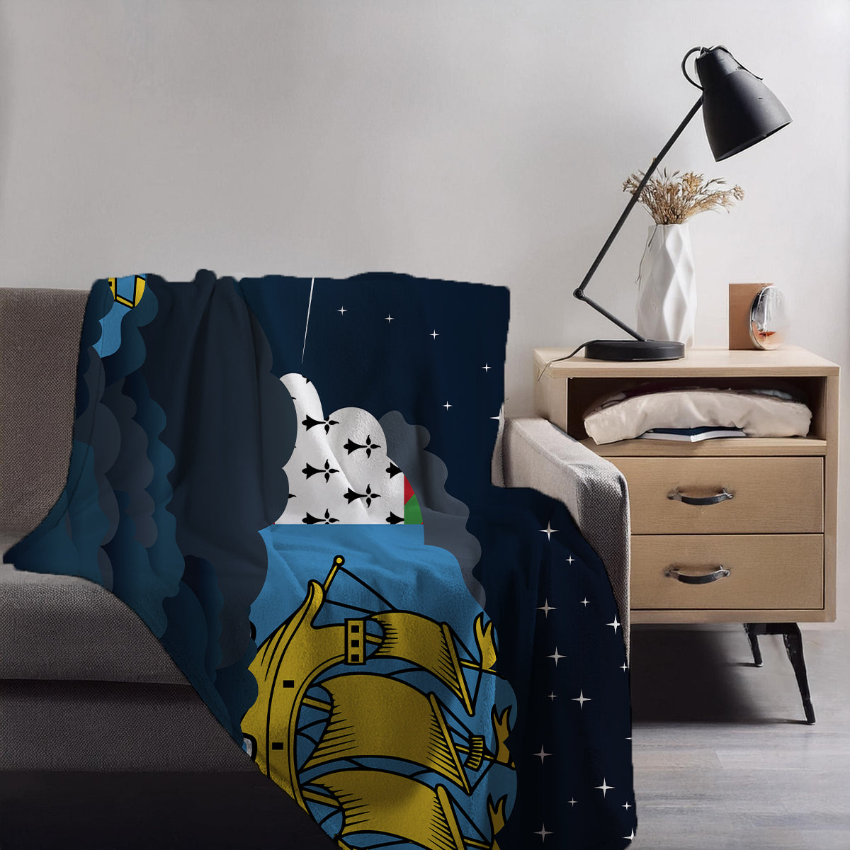 Saint Pierre Case and Miquelon Night Clouds Blanket Throw