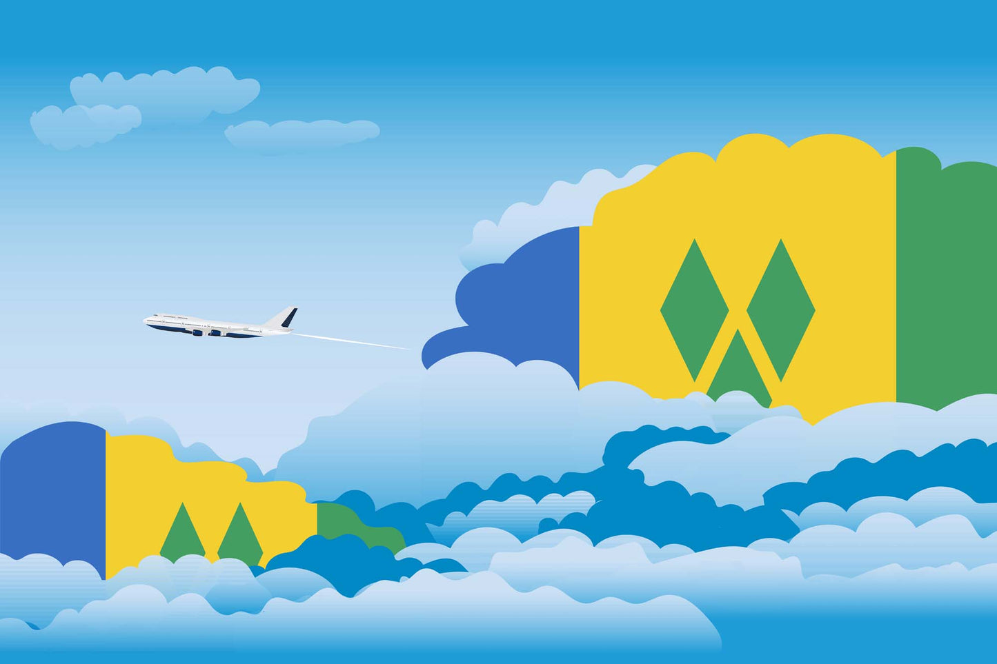 Saint Vincent Case and the Grenadines Day Clouds Blanket Throw