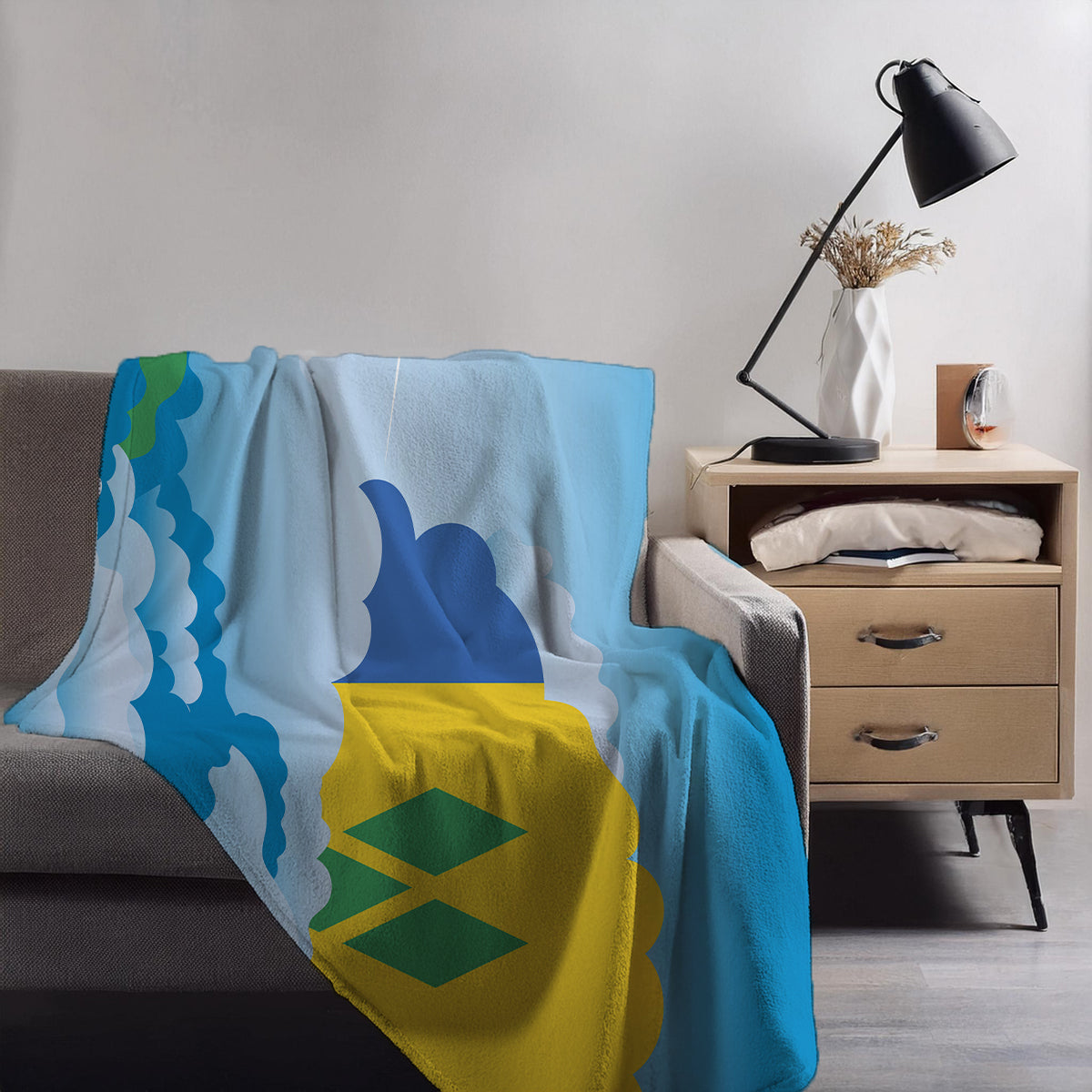 Saint Vincent Case and the Grenadines Day Clouds Blanket Throw