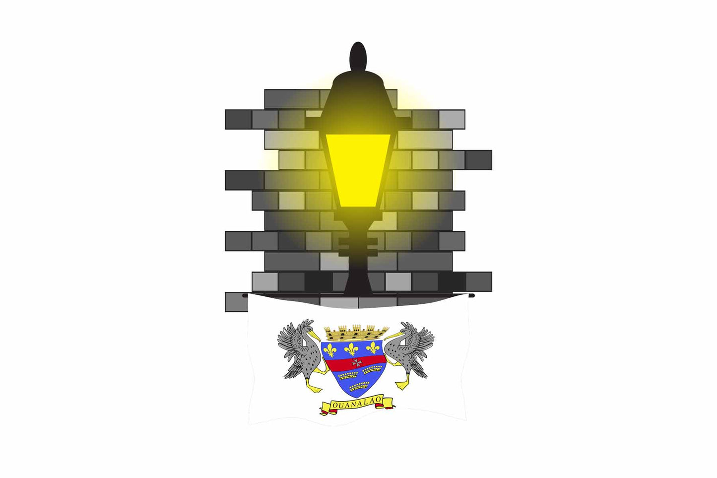 Saint Barthelemy Street Lamp Bricks Fridge Magnet