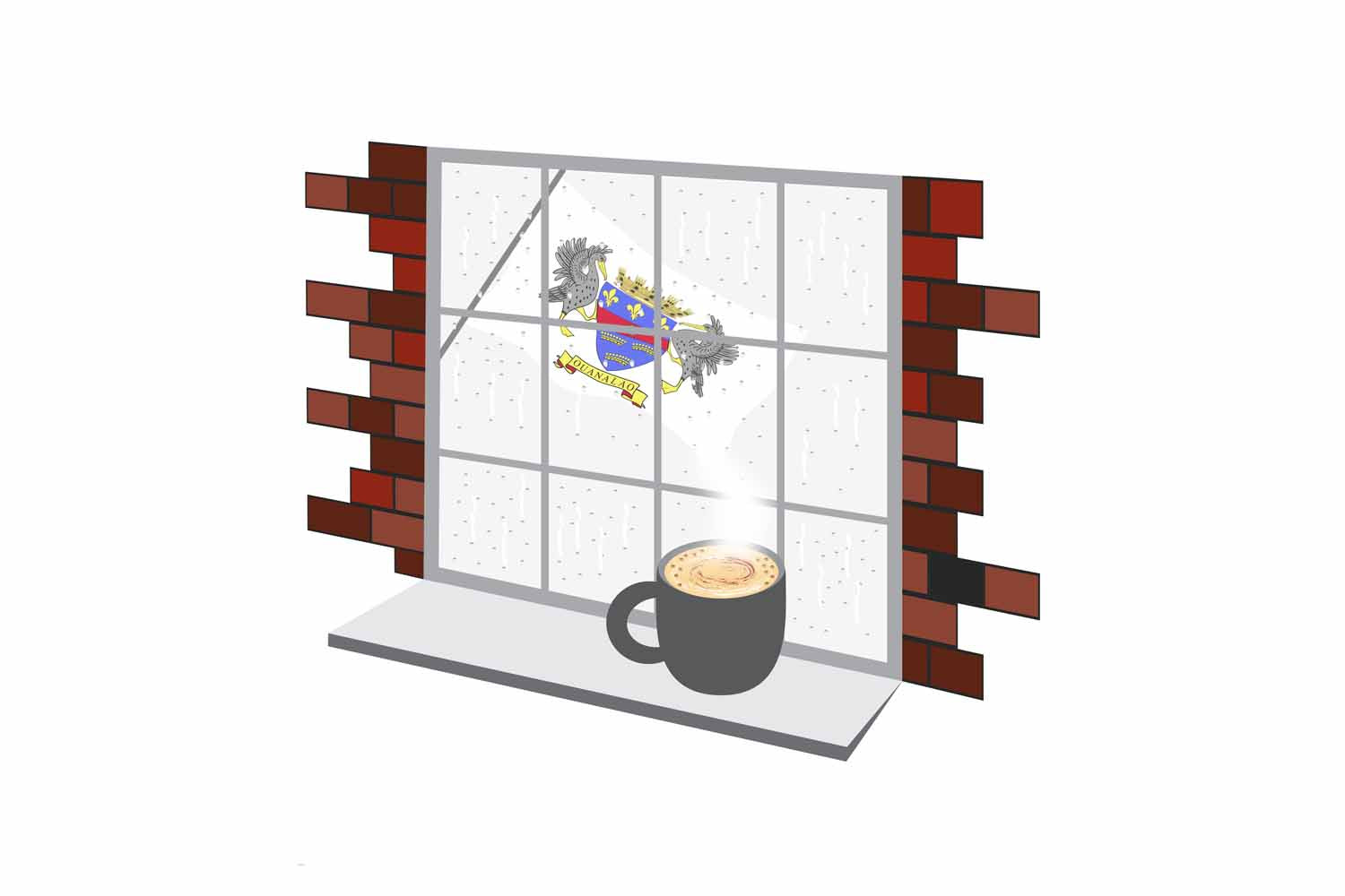 Saint Barthelemy Coffee Rain Window Fridge Magnet