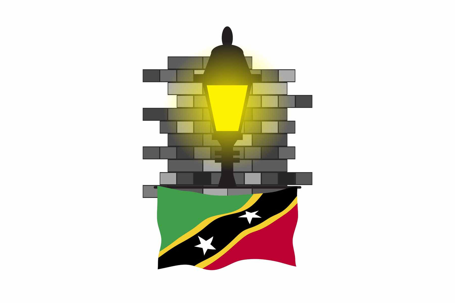 Saint Kitts and Nevis Street Lamp Bricks Sticker