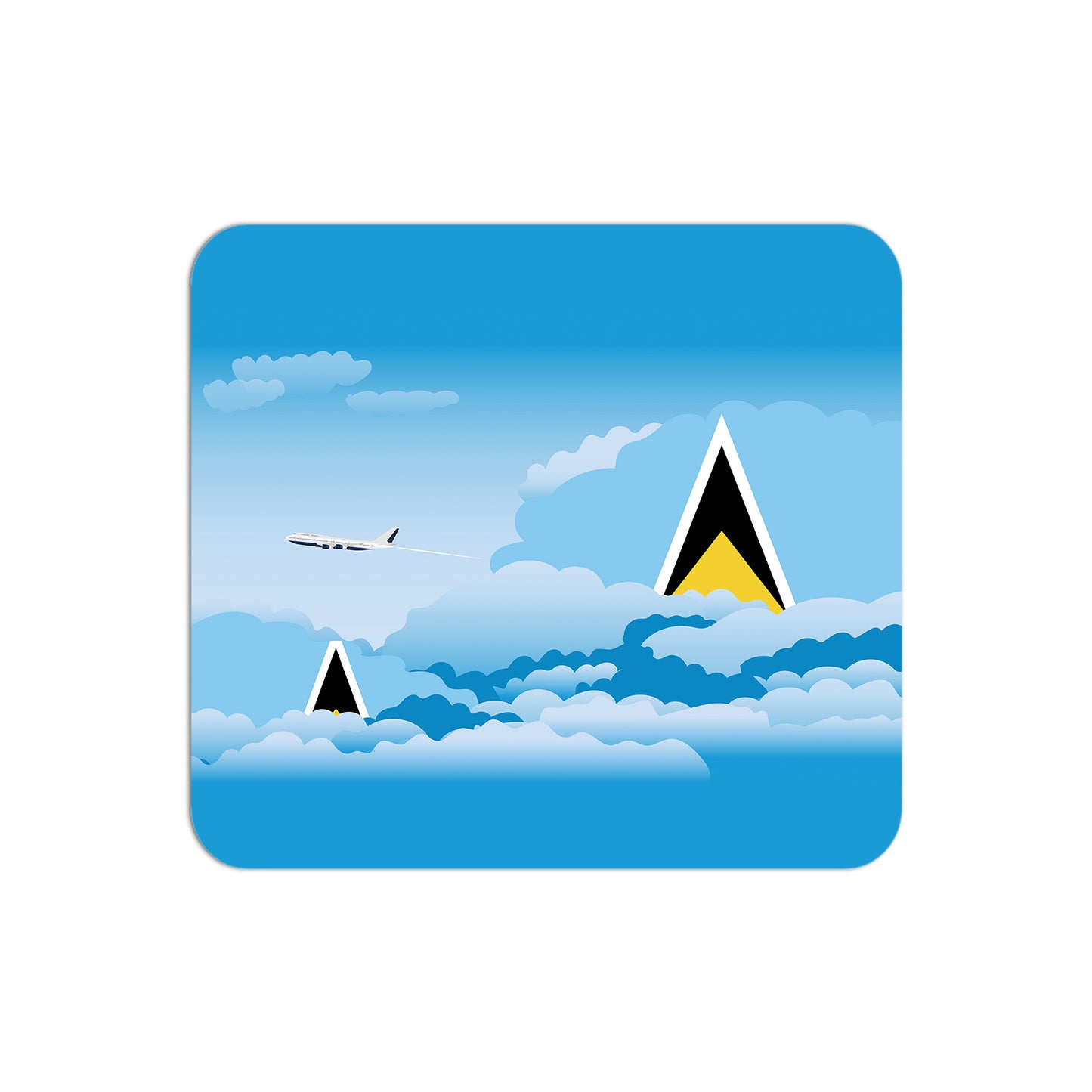 Saint Lucia Airplane Airport Flight Day Clouds Mousepad 