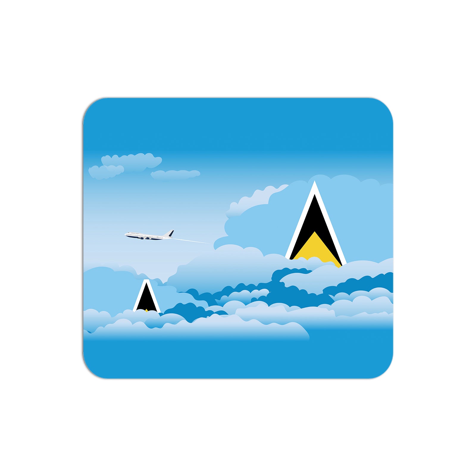 Saint Lucia Airplane Airport Flight Day Clouds Mousepad 