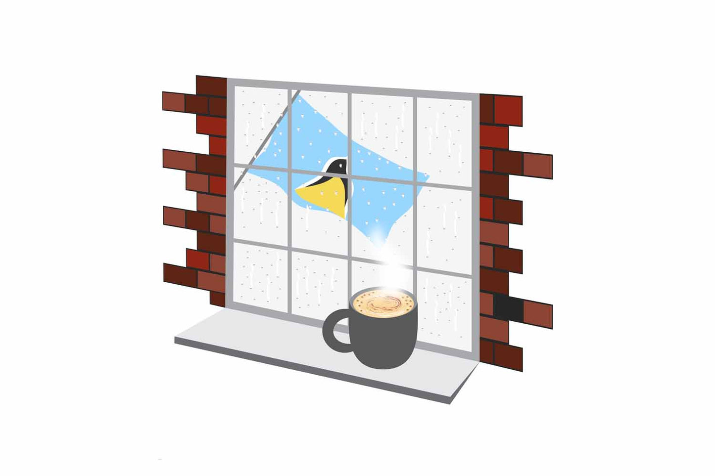 Saint Lucia Coffee Rain Window Sticker