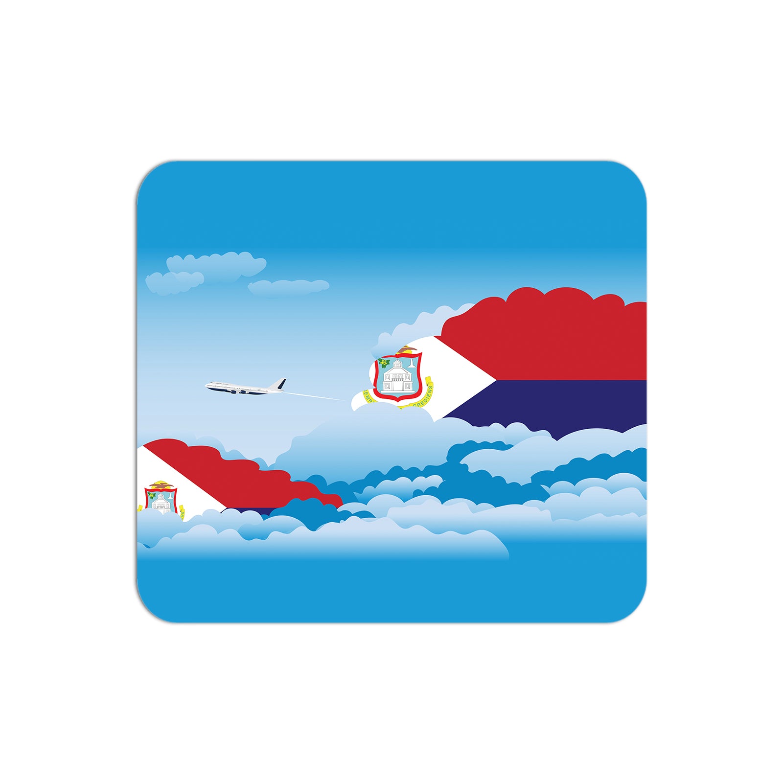 Saint Martin Airplane Airport Flight Day Clouds Mousepad 