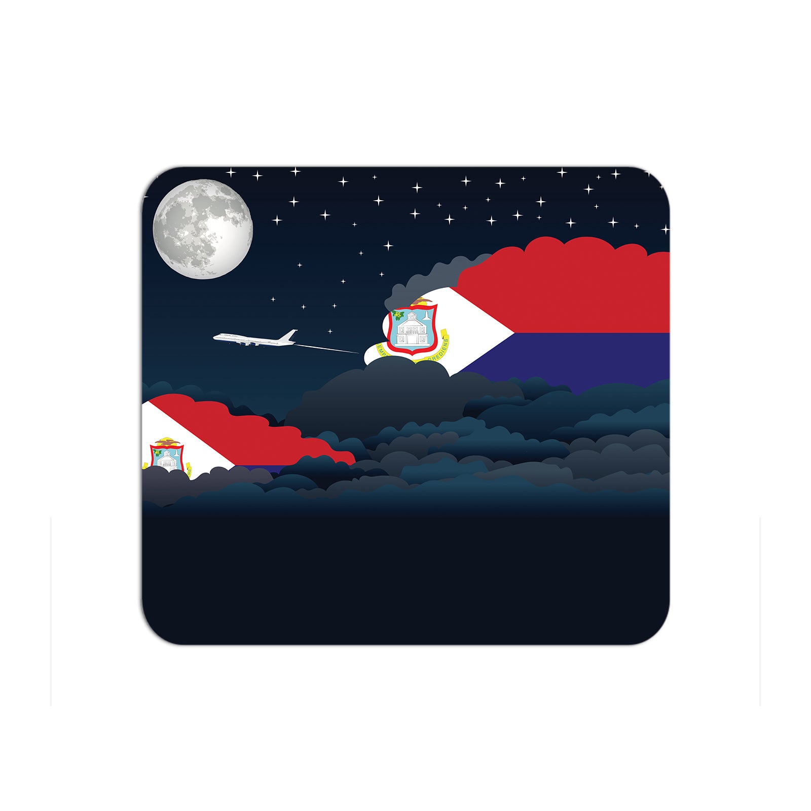 Saint Martin Airplane Airport Flight Night Clouds Mousepad 
