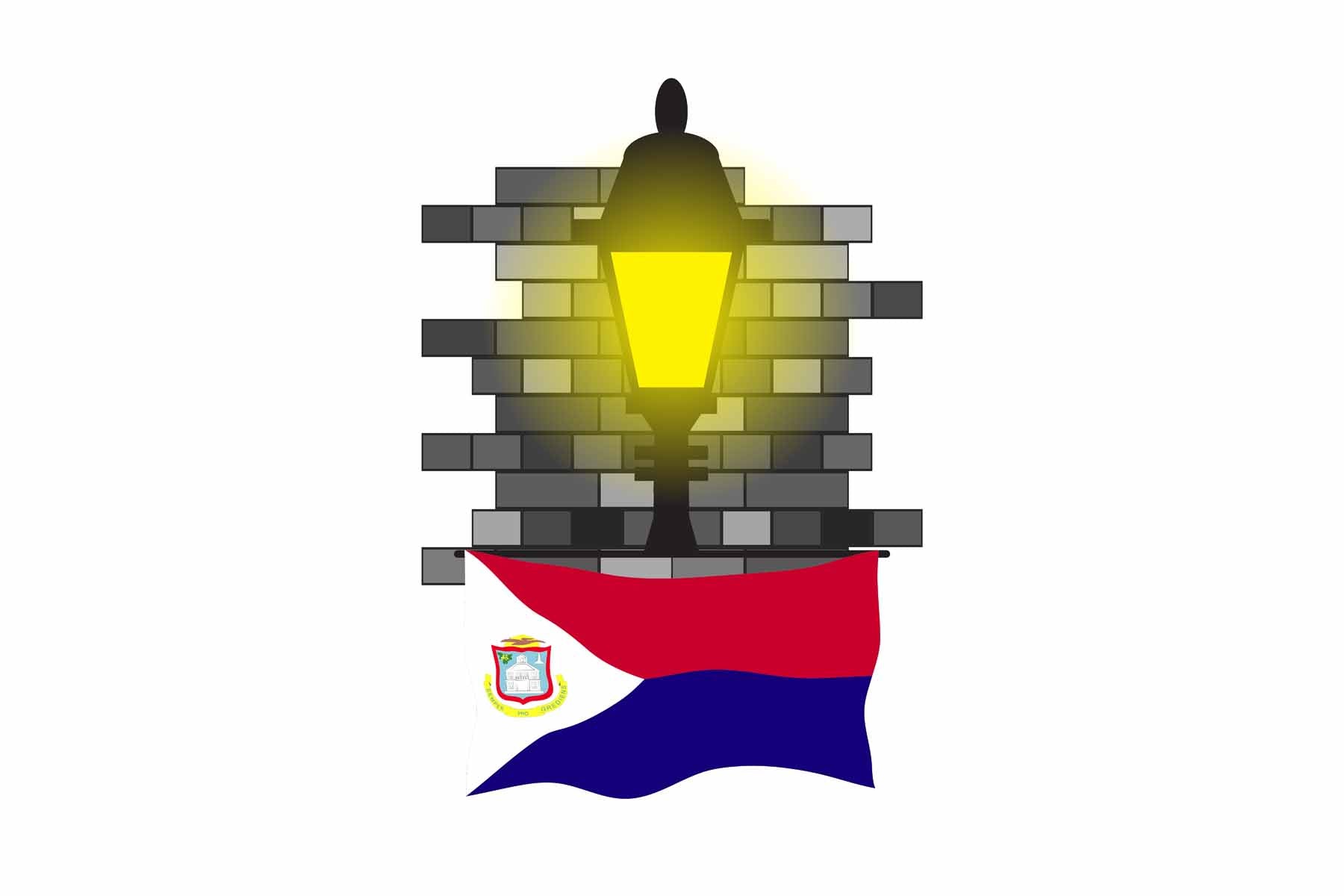 Saint Martin Street Lamp Bricks Sticker
