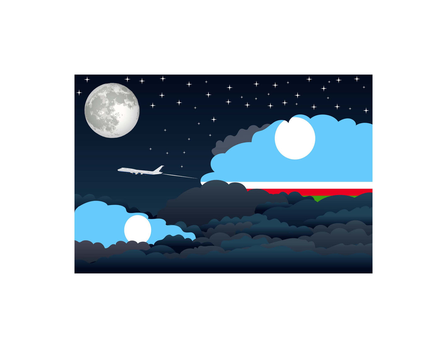 Sakha Republic Night Clouds Blanket Throw