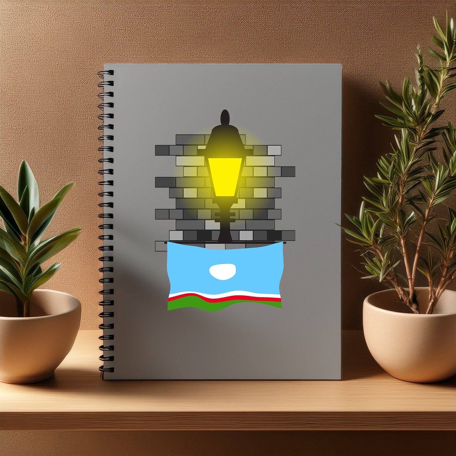 Sakha Republic  Street Lamp Bricks Notebook