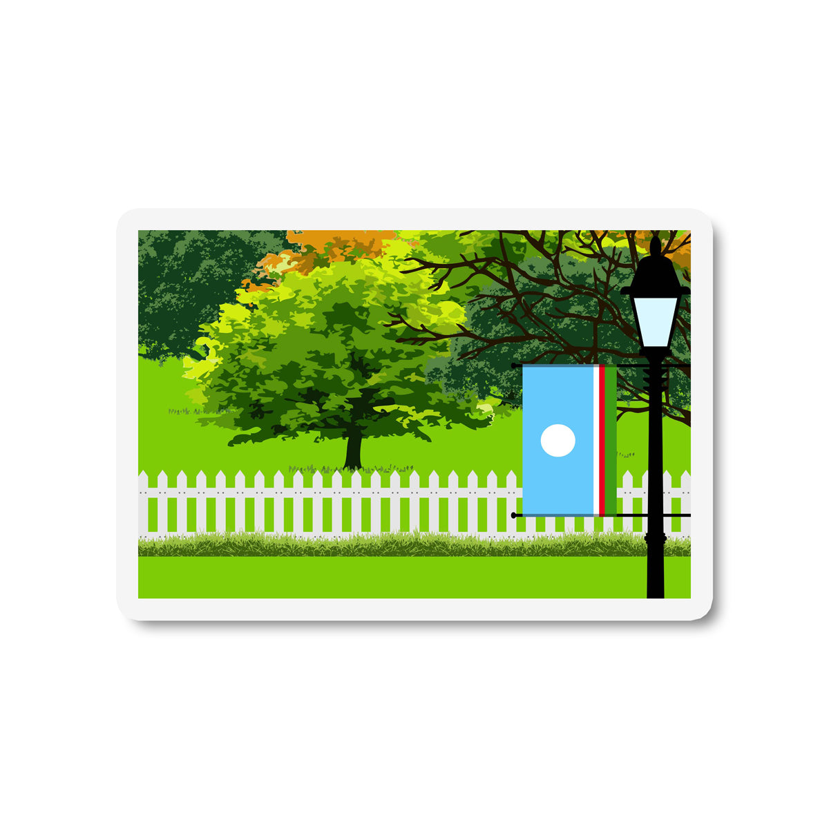 Sakha Republic Trees and Street Lamp Sticker