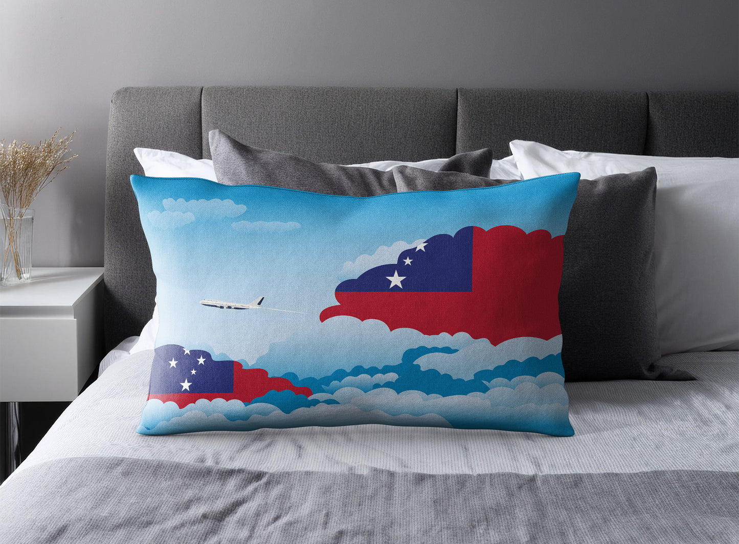 Samoa Day Clouds Pillow Case and Pillow Throw