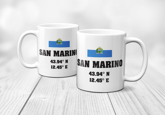 San Marino Laitutude Longitude Mug