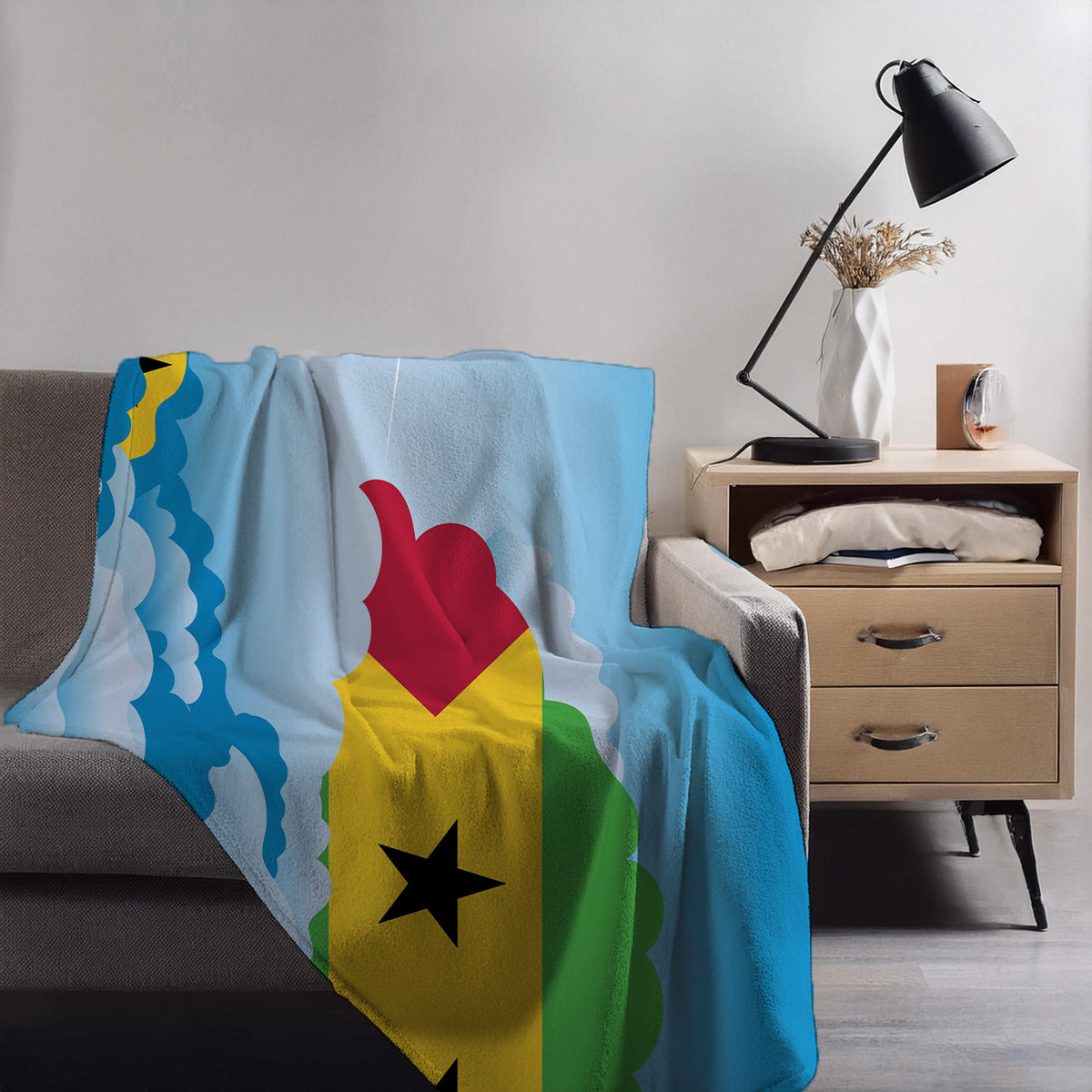 Sao Tome Case and Principe Day Clouds Blanket Throw