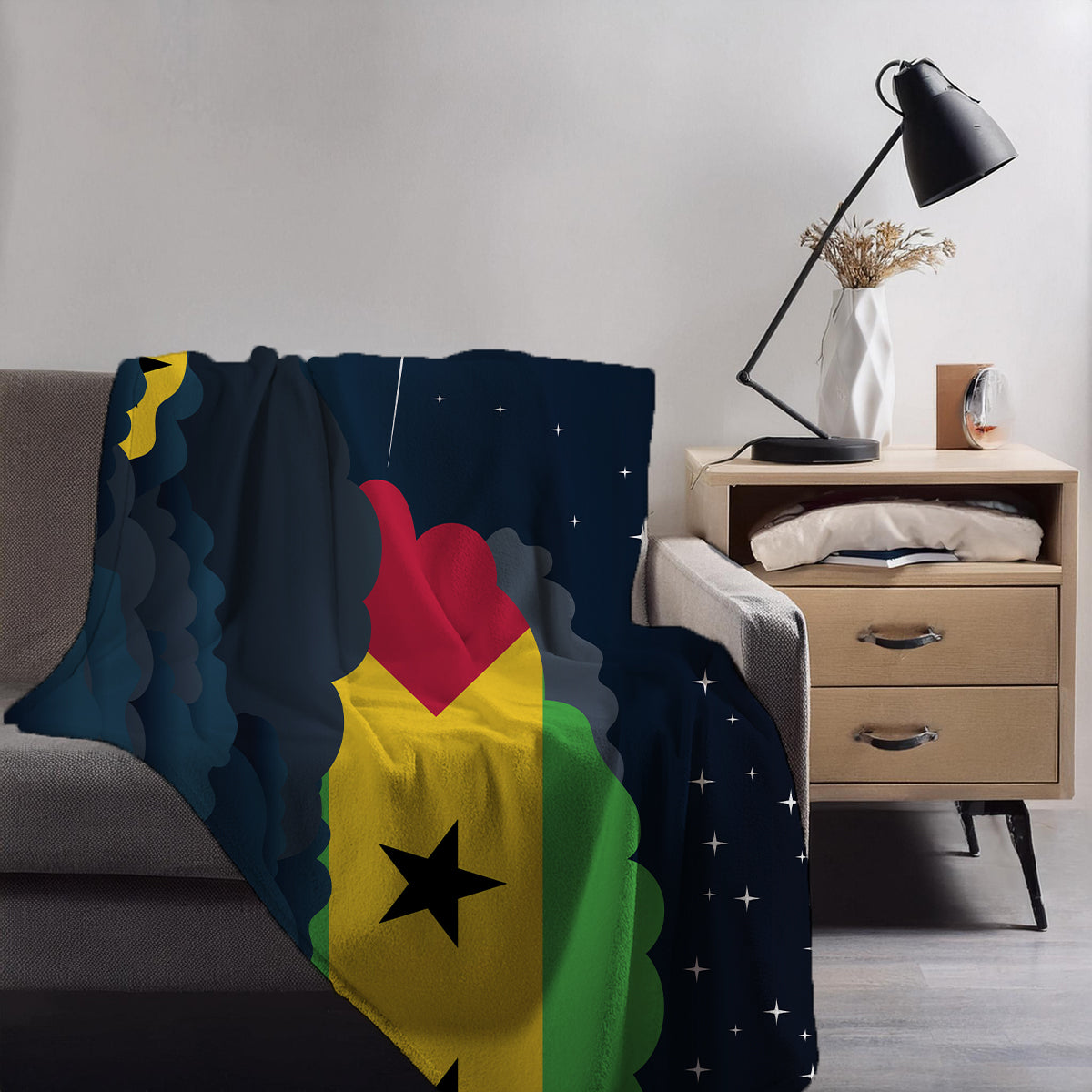 Sao Tome Case and Principe Night Clouds Blanket Throw