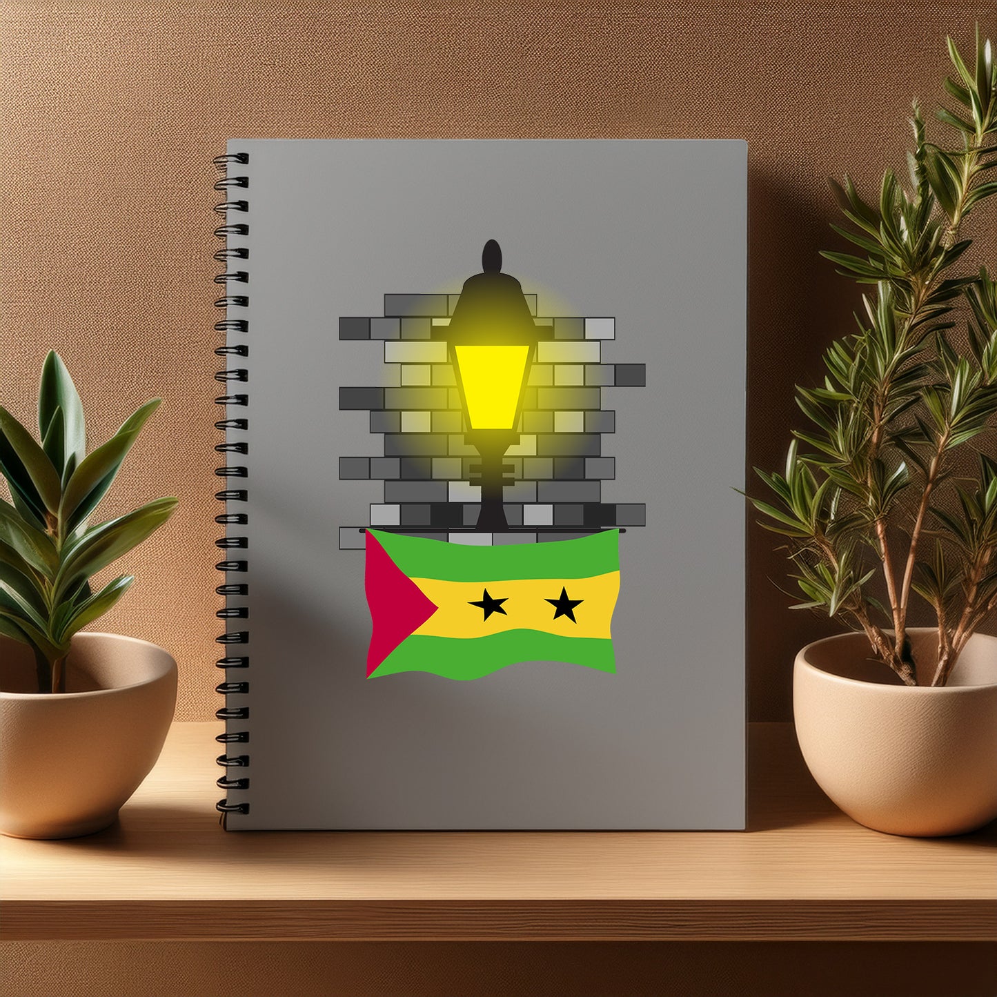 Sao Tome and Principe  Street Lamp Bricks Notebook