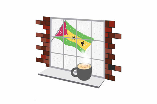 Sao Tome and Principe Coffee Rain Window Sticker