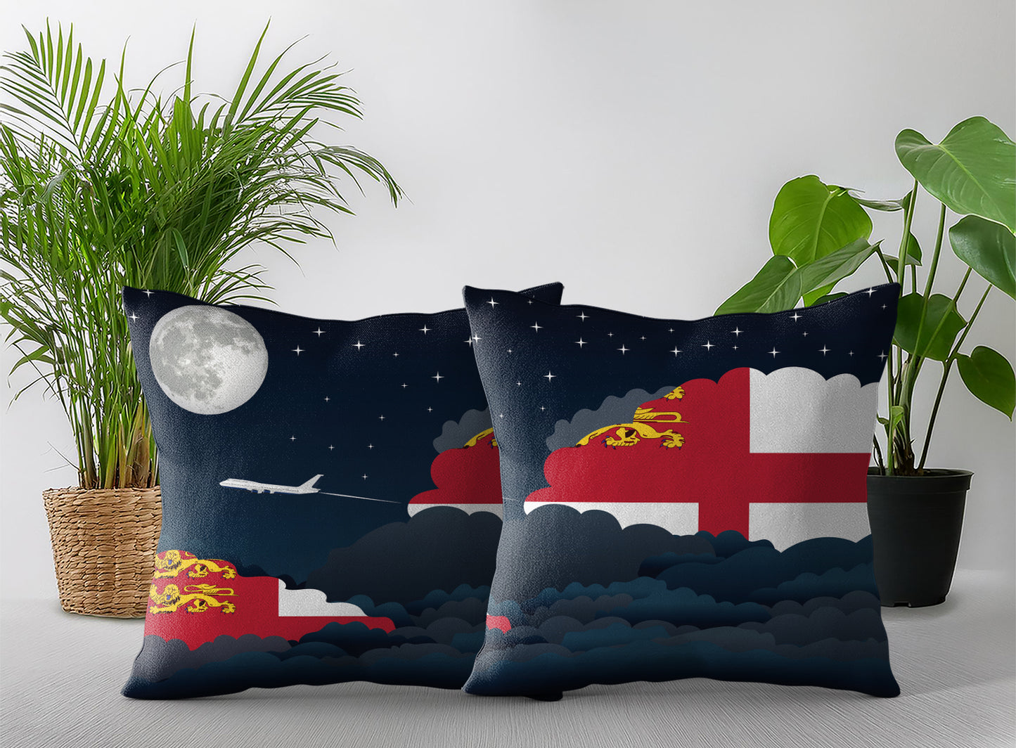 Sark Night Clouds Pillow Case and Pillow Throw