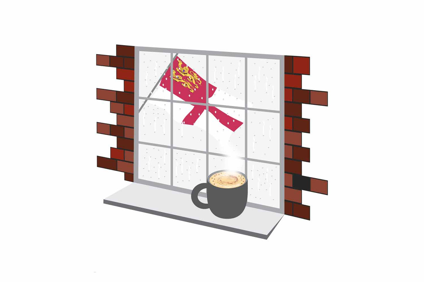 Sark Coffee Rain Window Fridge Magnet