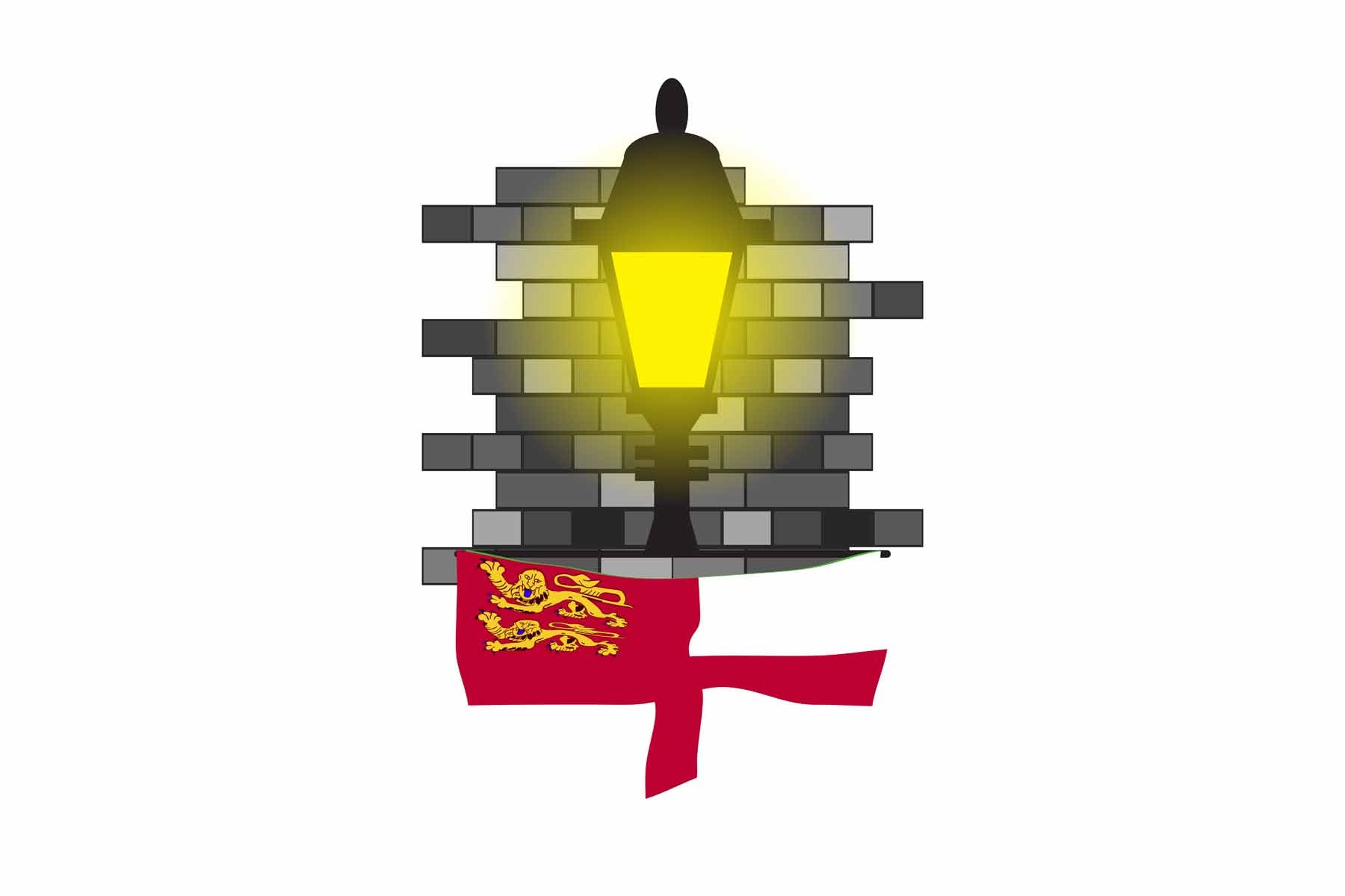 Sark Street Lamp Bricks Fridge Magnet