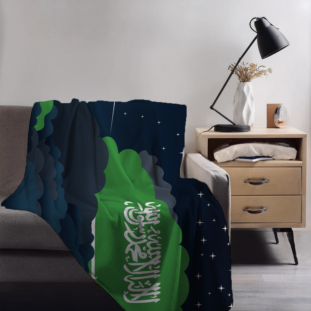 Saudi Arabia Night Clouds Blanket Throw