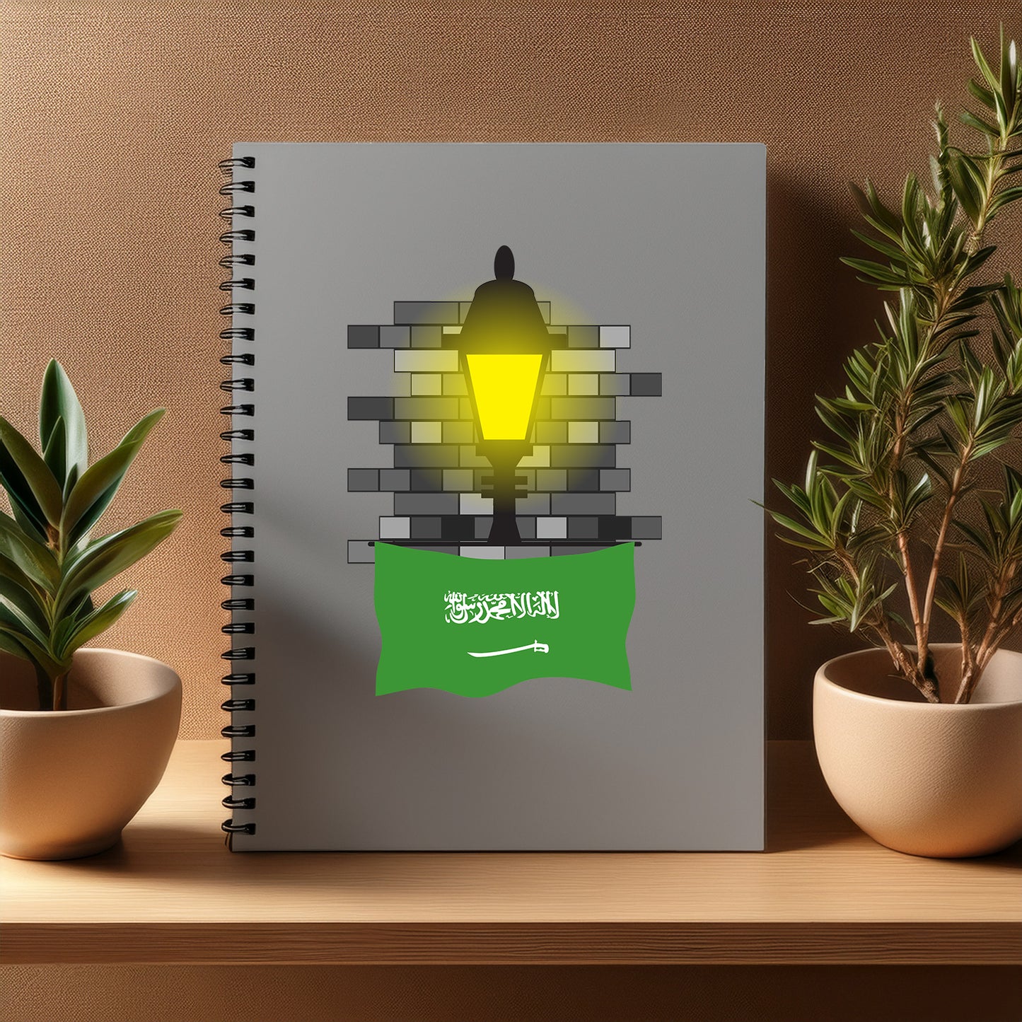 Saudi Arabia  Street Lamp Bricks Notebook