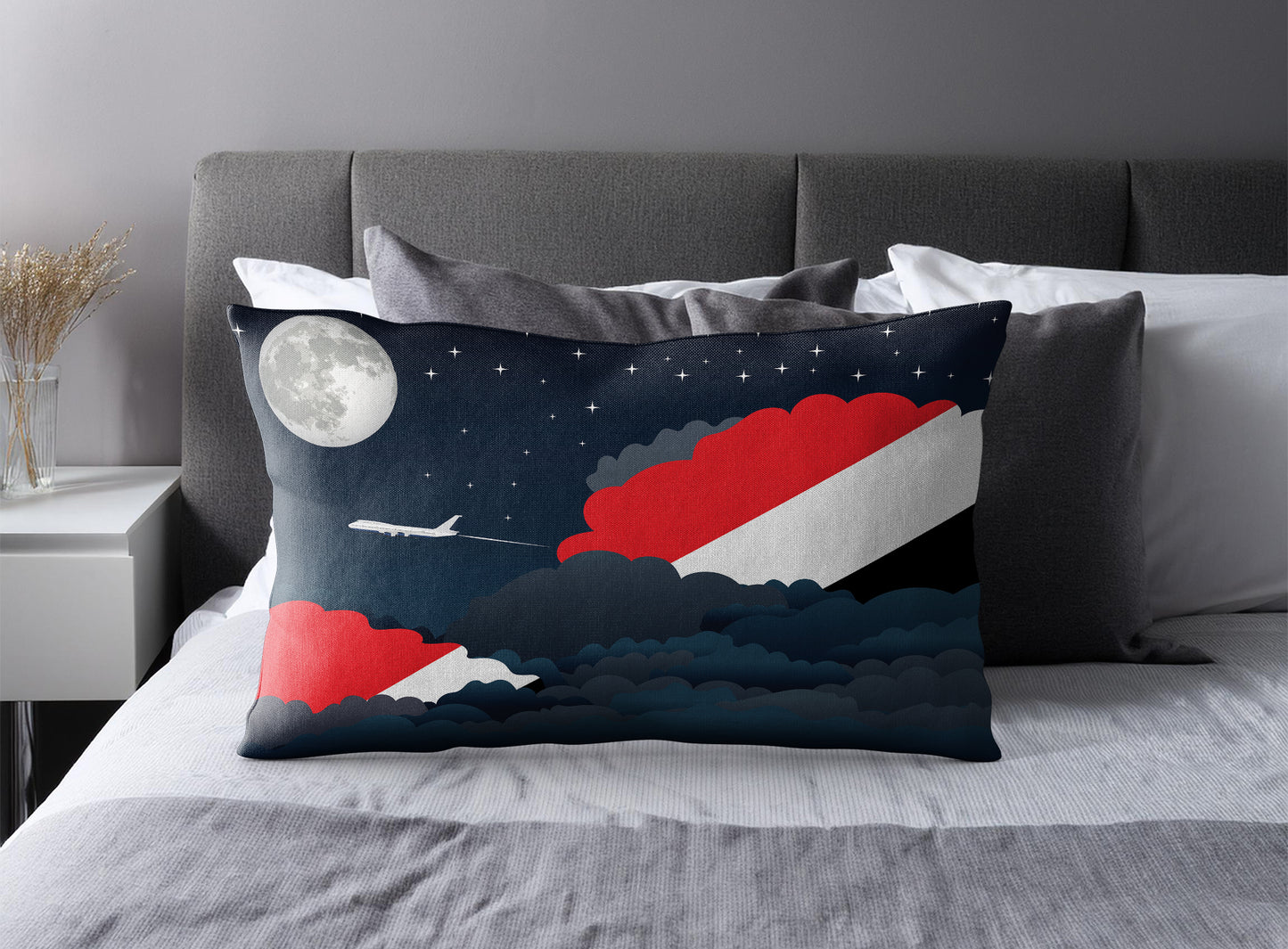 Sealand Principality of Night Clouds Pillow Case and Pillow Throw