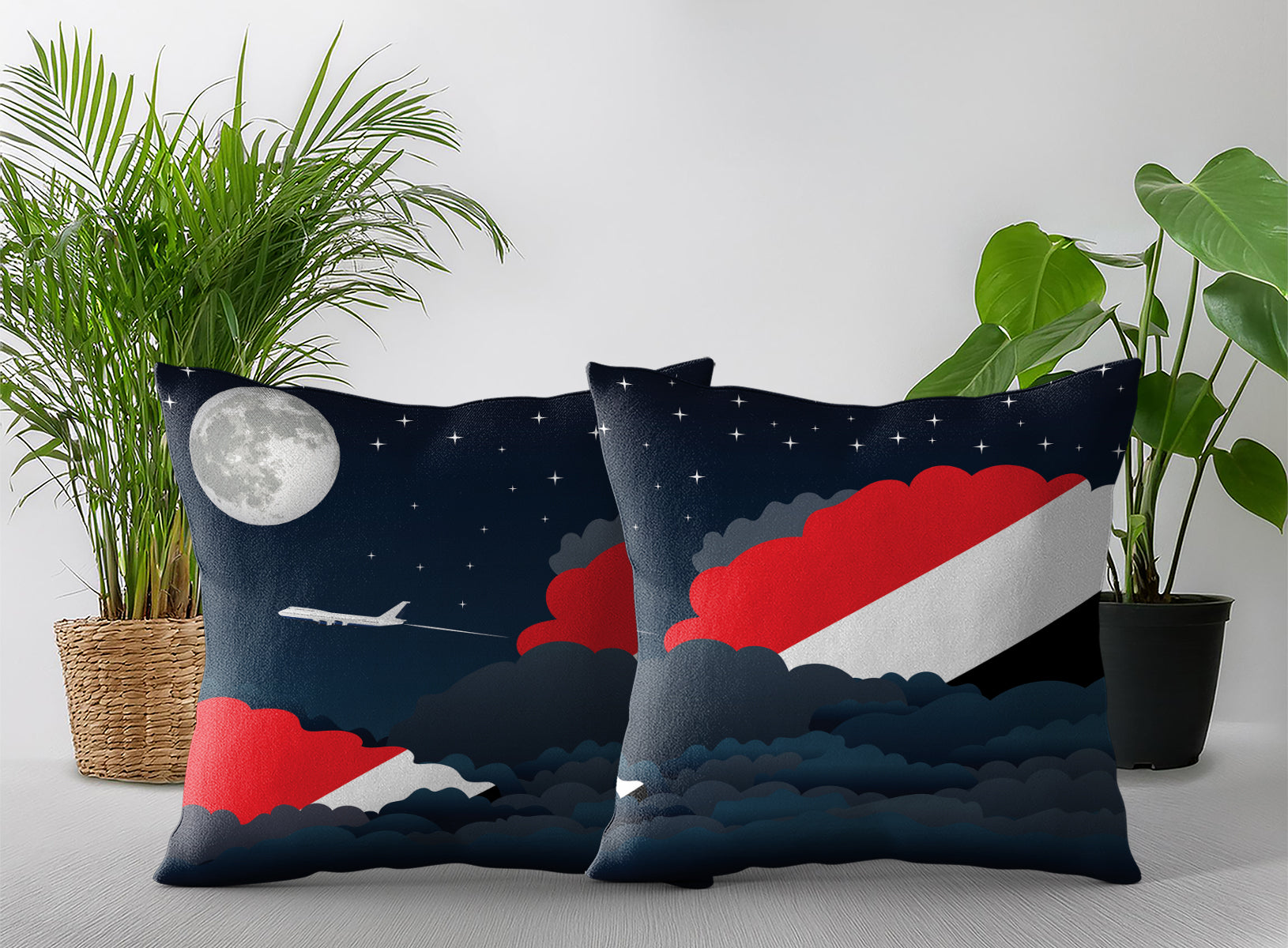 Sealand Principality of Night Clouds Pillow Case and Pillow Throw