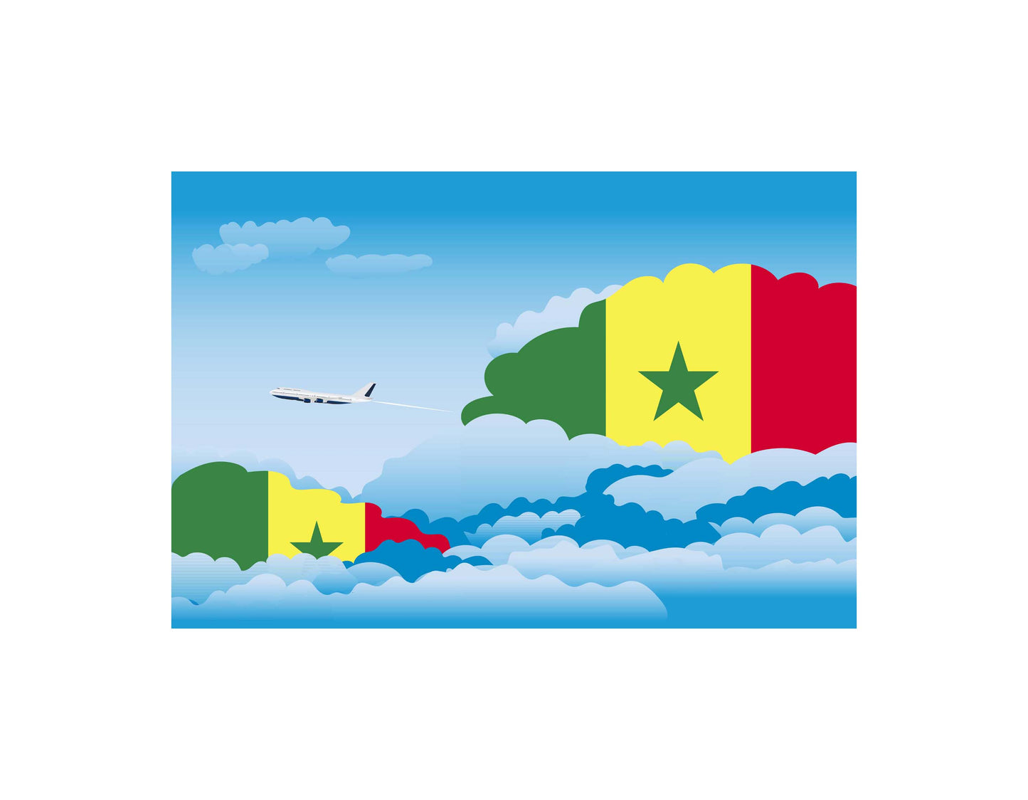 Senegal Day Clouds Blanket Throw