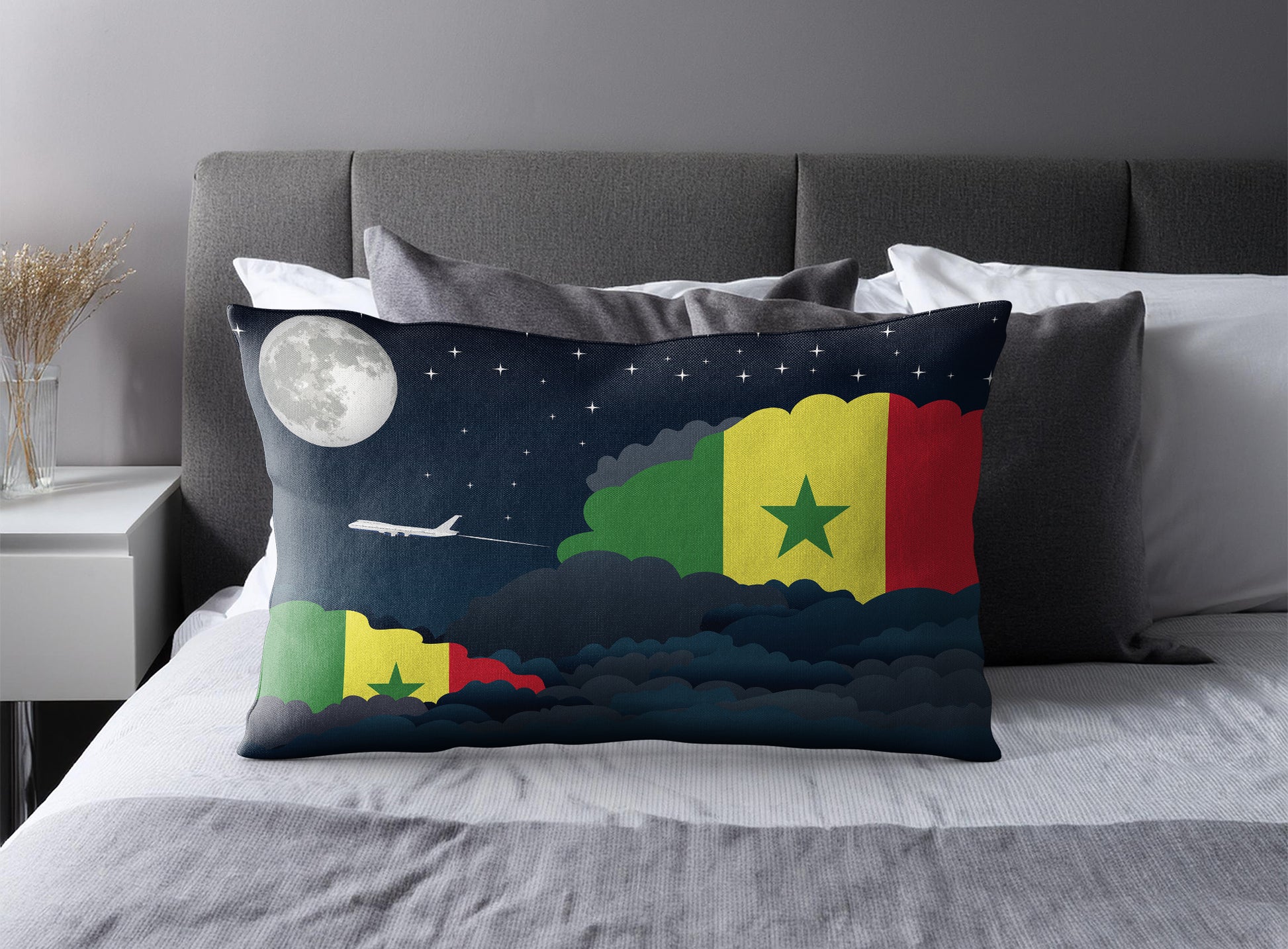 Senegal Night Clouds Pillow Case and Pillow Throw