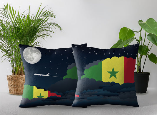 Senegal Night Clouds Pillow Case and Pillow Throw