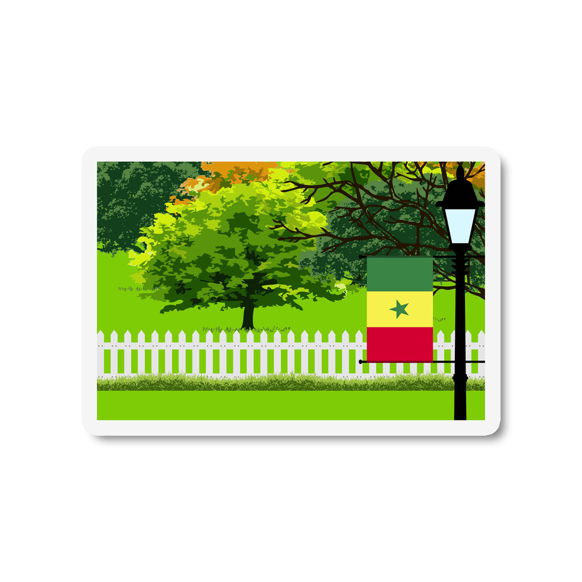 Senegal Trees Street Lamp Fridge Magnet