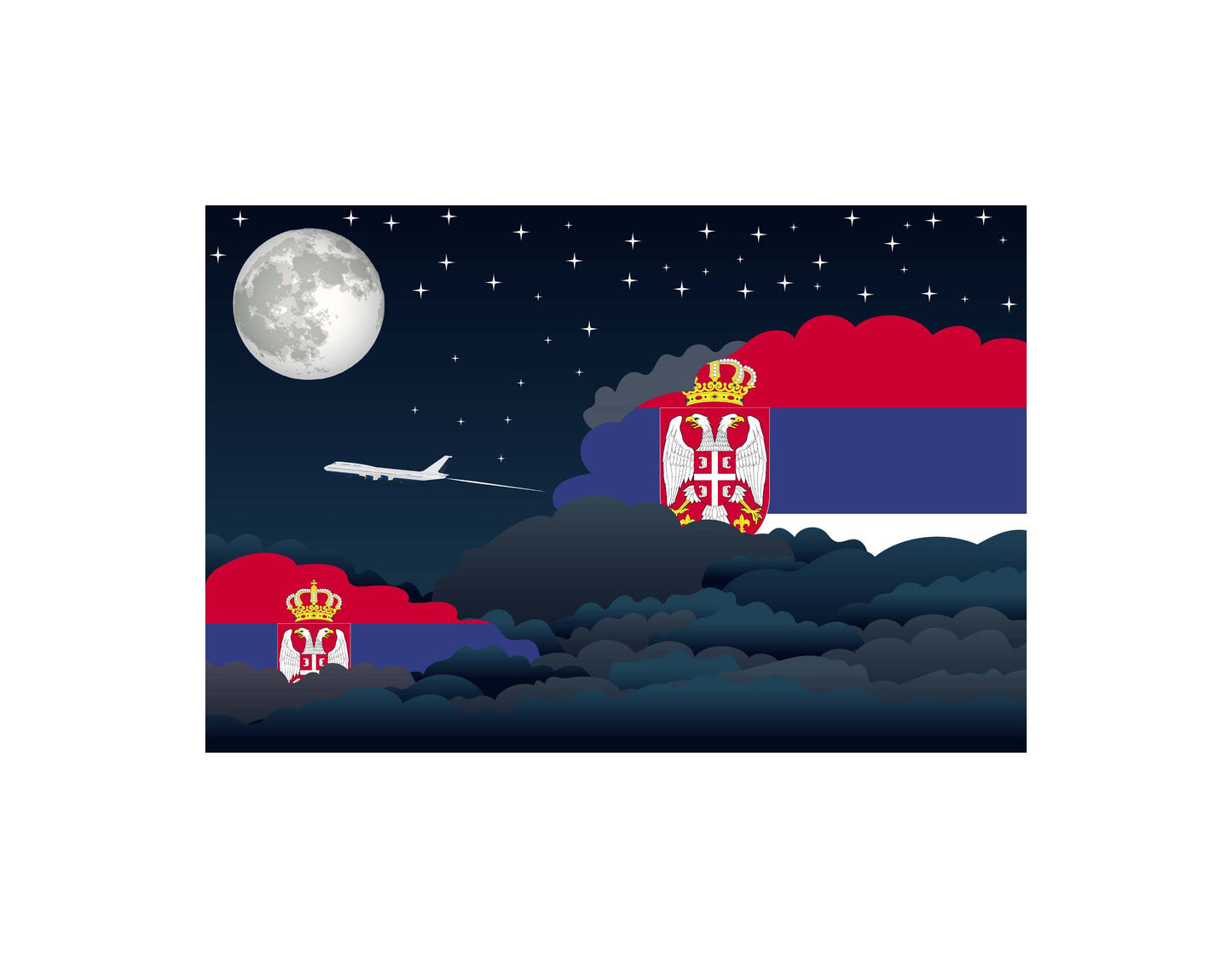 Serbia Night Clouds Blanket Throw