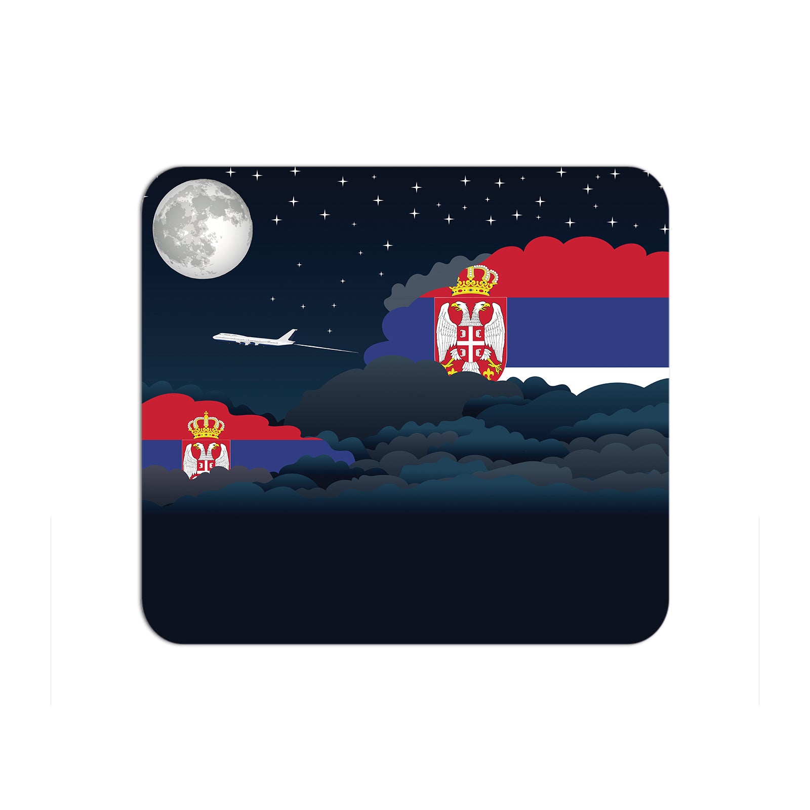 Serbia Airplane Airport Flight Night Clouds Mousepad 