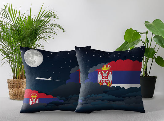 Serbia Night Clouds Pillow Case and Pillow Throw