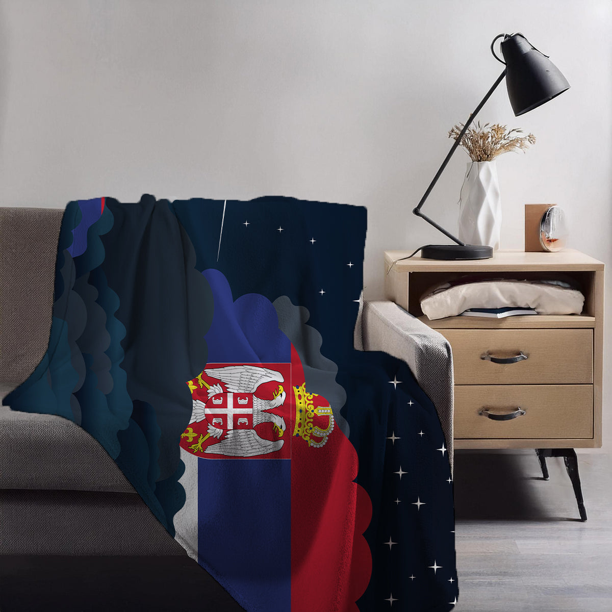 Serbia Night Clouds Blanket Throw