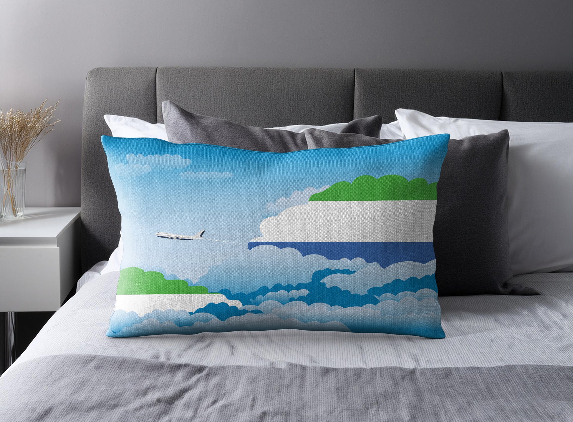 Sierra Leone Day Clouds Pillow Case and Pillow Throw