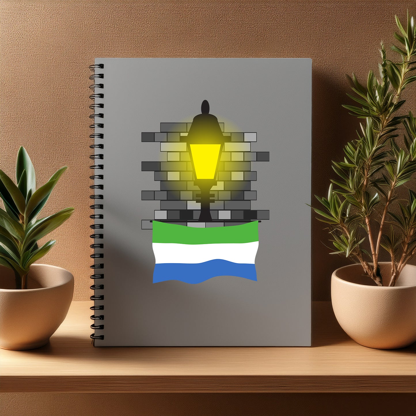 Sierra Leone  Street Lamp Bricks Notebook