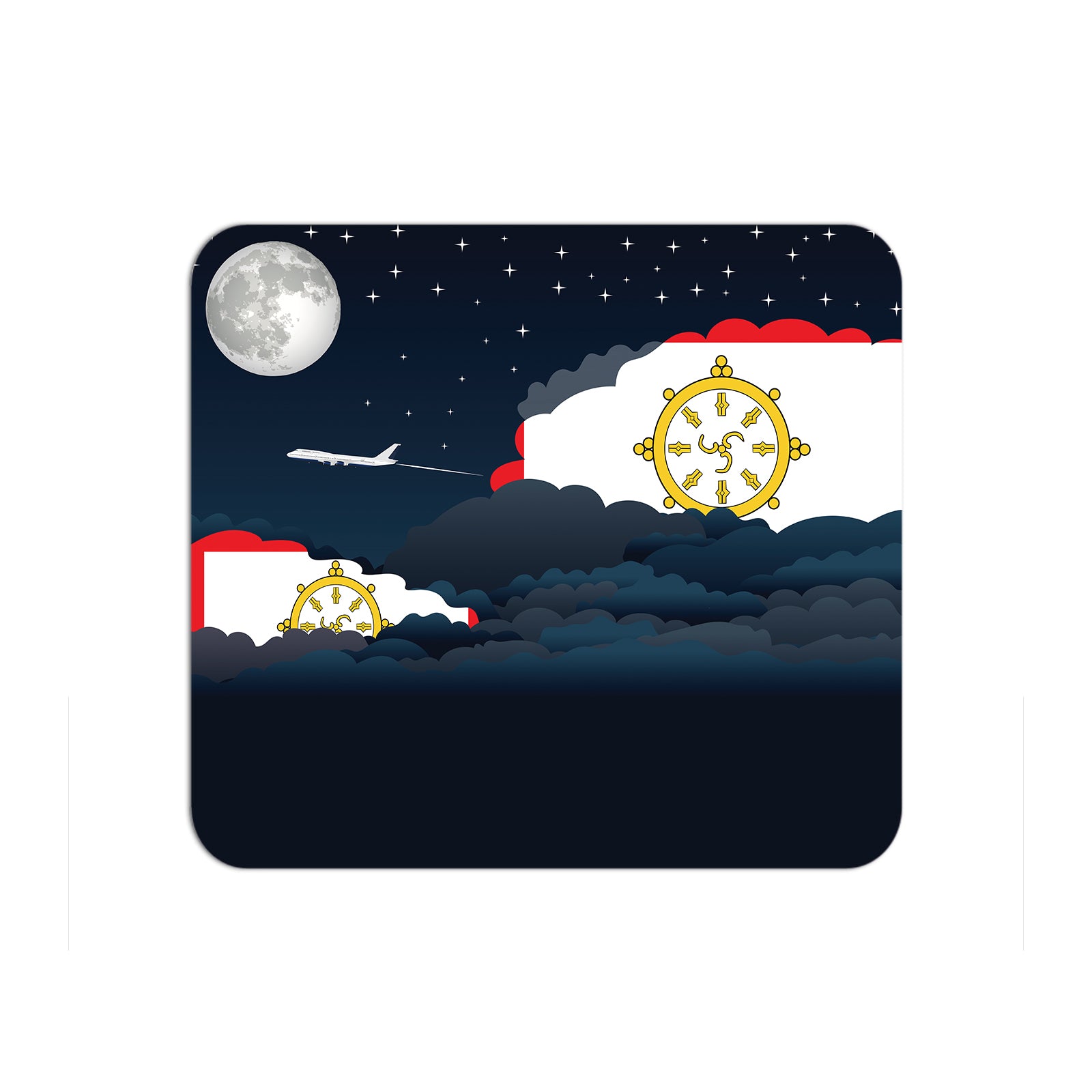 Sikkim Airplane Airport Flight Night Clouds Mousepad 