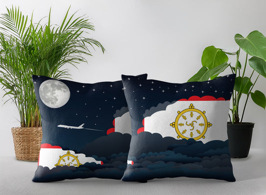 Sikkim Night Clouds Pillow Case and Pillow Throw