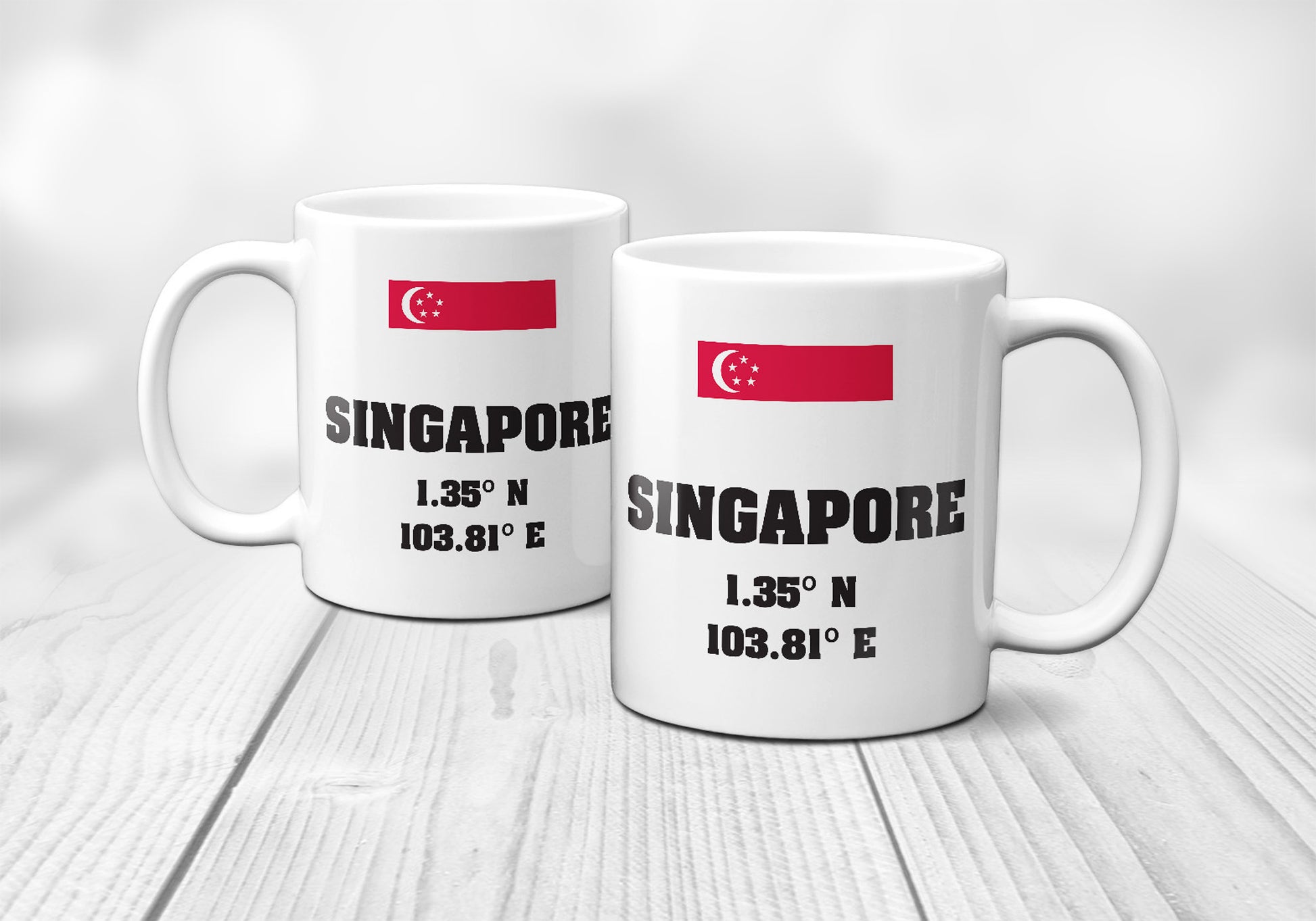 Singapore Laitutude Longitude Mug