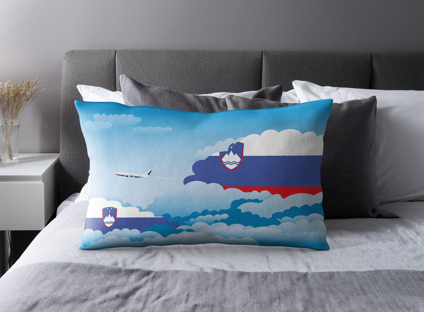 Slovenia Day Clouds Pillow Case and Pillow Throw