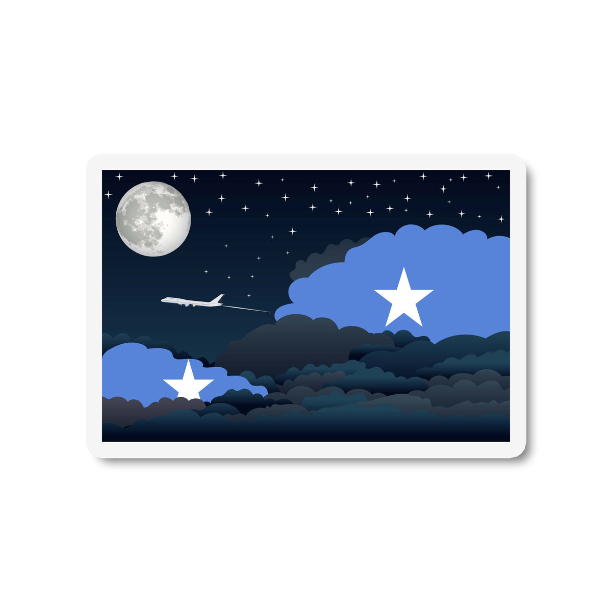 Somalia Night Clouds Fridge Magnet