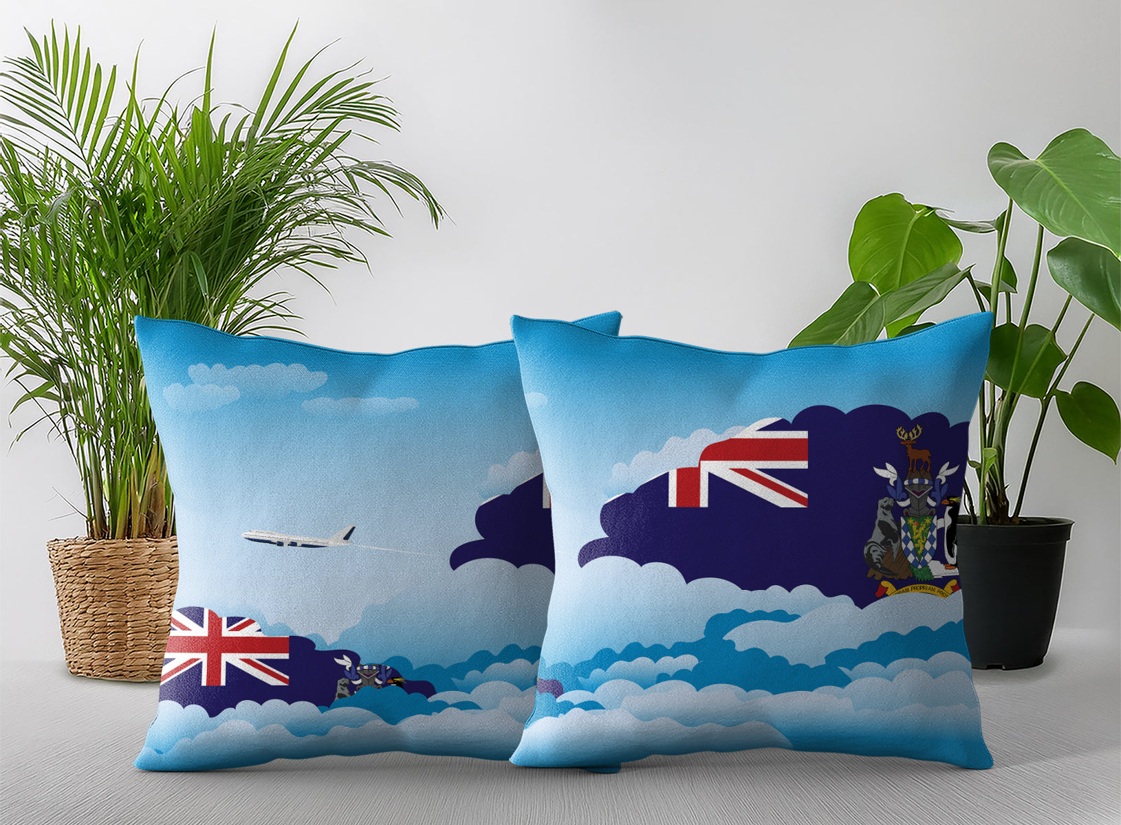 South Georgia Case and the South Sandwich Islands Day Clouds Pillow Case and Pillow Throw