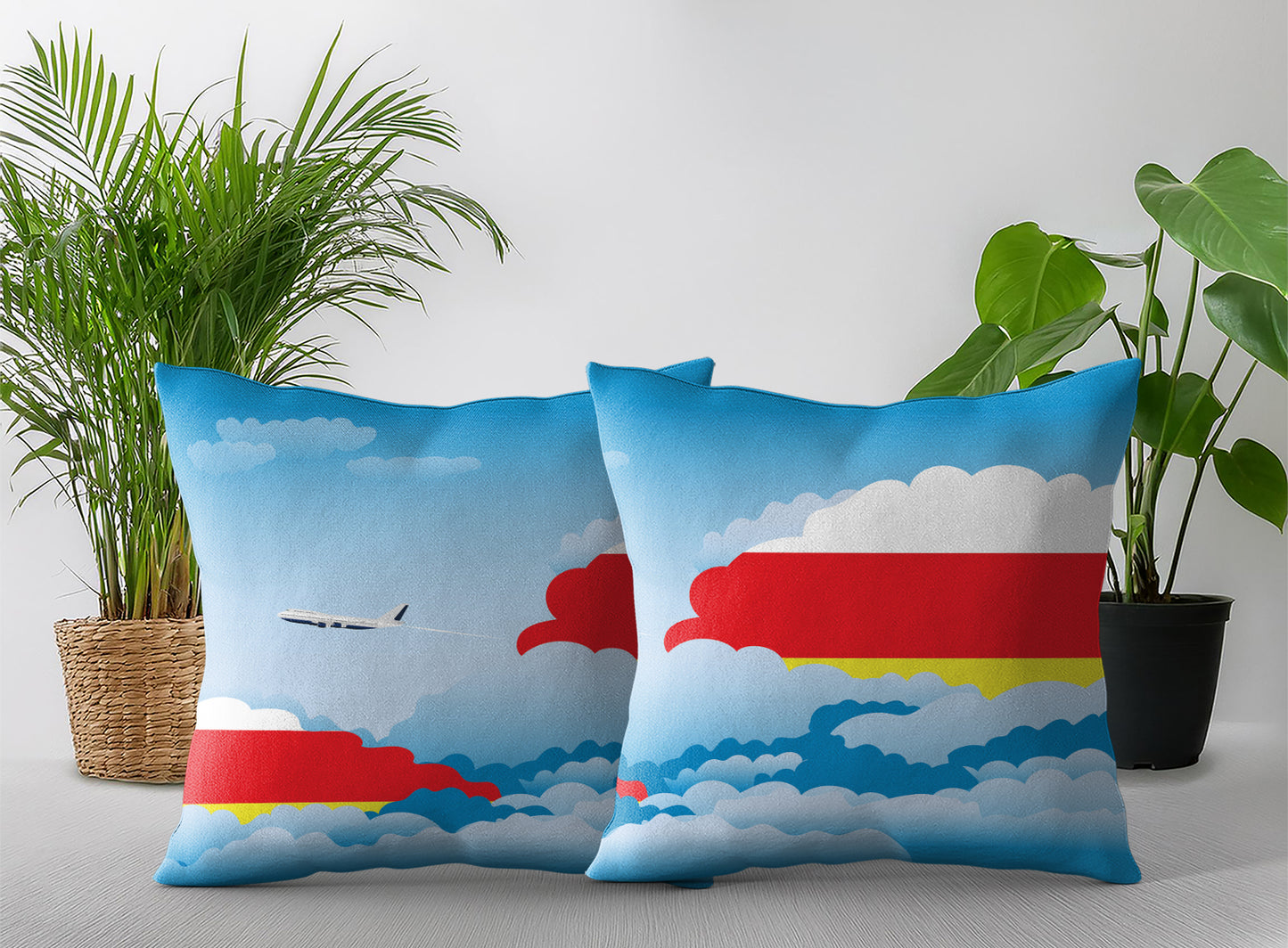 South Ossetia Day Clouds Pillow Case and Pillow Throw